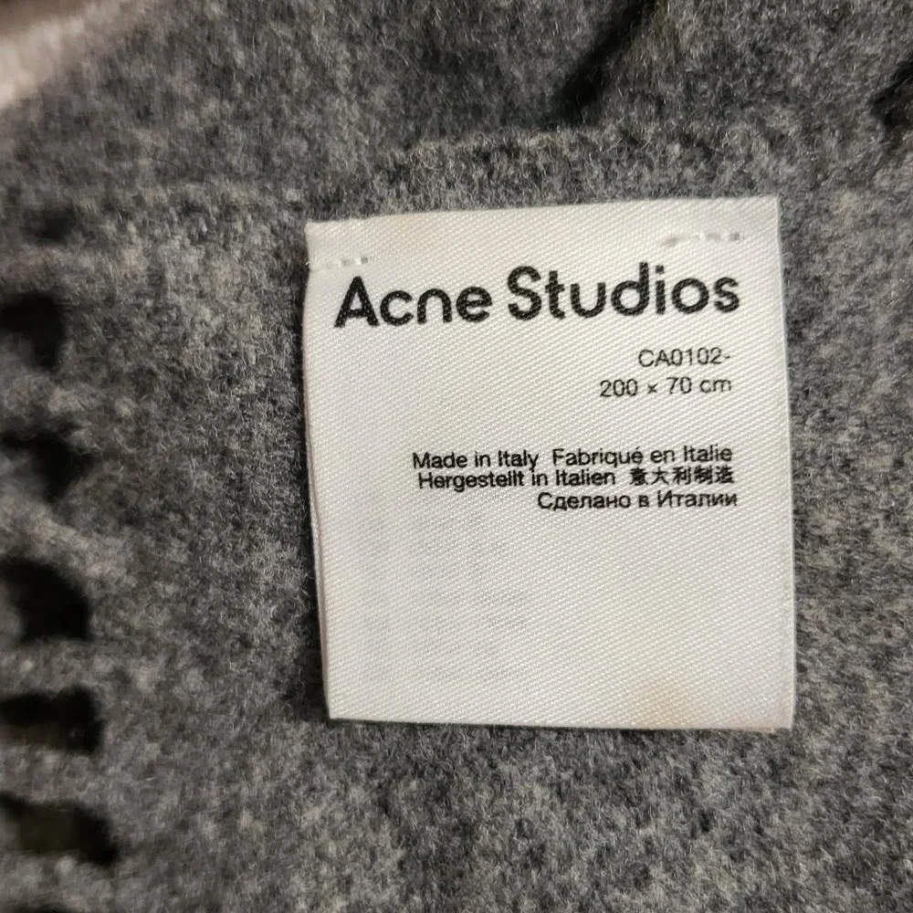 Acne wool scarf oversized - Grey melange - Picture 4 of 4
